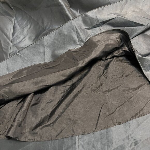 M.S.S.P. Dark Navy Silk Blend Fit&Flare Spaghetti Strap Dress L V-Neck Cocktail - Picture 14 of 14